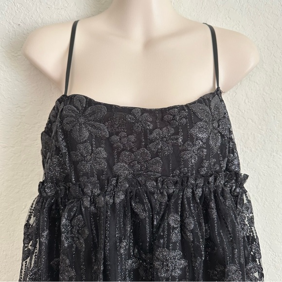 FREE PEOPLE All That Glitters Black Mini Dress NEW - Picture 7 of 7